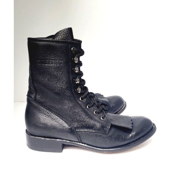 Vintage Durango Black Kiltie Leather Ankle Booties - Size 7 - Picture 7 of 8